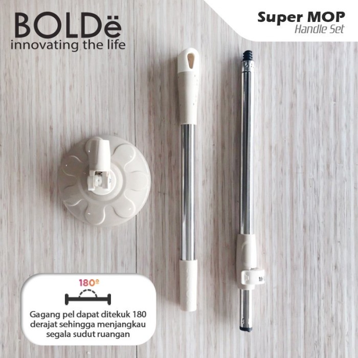 BOLDE SUPER MOP HANDLE SET TONGKAT SPIN MOP GAGANG PEL PUTAR ORI