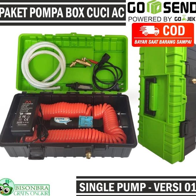 Paket Pompa Box Cuci AC Portabel Selang Spiral 12M Nozzle Apolo - V1
