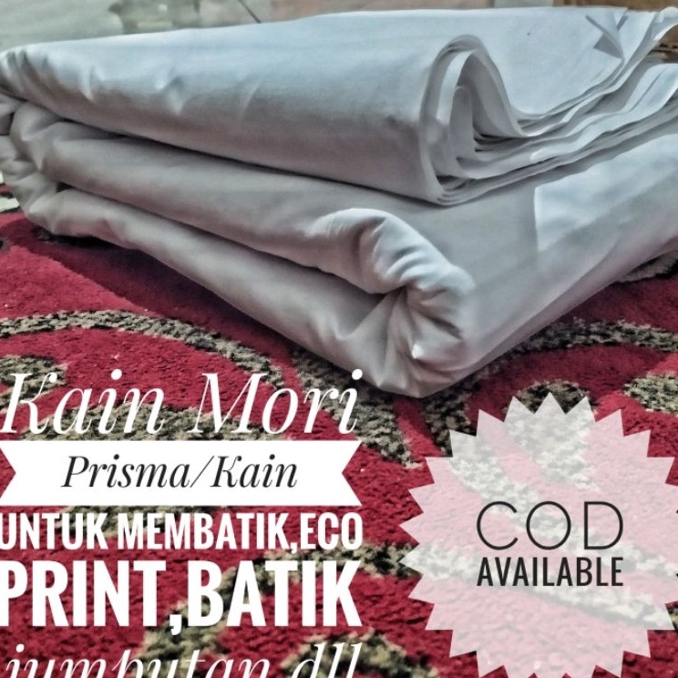 (85O♣(❈ Kain Mori Prima Putih Halus/Kain Memnatik/Kain Untuk Ecoprint.Kain Untuk Batik Jumputan/Kain
