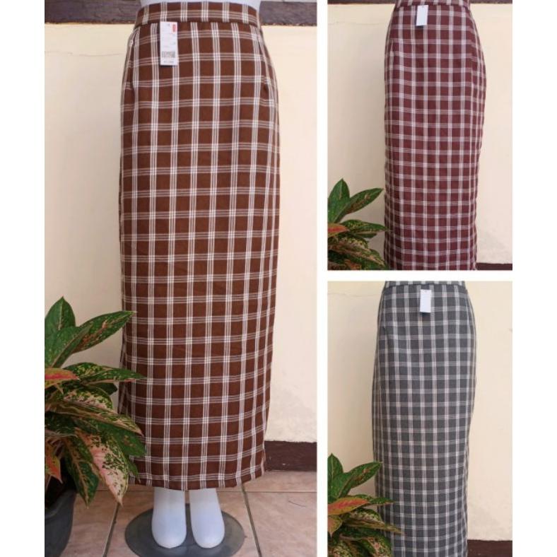 Miliki ootd/rok tartan/rok korea/bahan impor/Rok motif kotak kotak / rok tartan / rok span panjang /