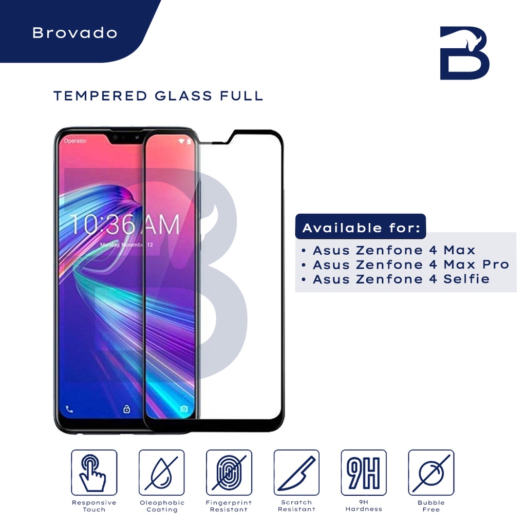 Tempered Glass Full Asus Zenfone 4 / 4 Selfie / 4 Max / 4 Max Pro Anti Gores Premium High Quality