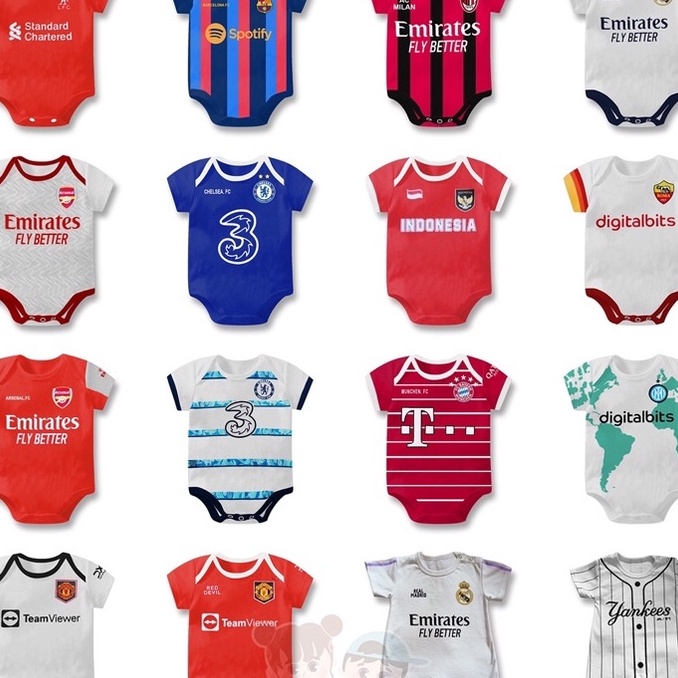 (M67-☑] Jumper Bola Bayi / Jersey Bola Baby / Set Jumper Bayi Argentina Laki / Baju Bola Bayi / Romp
