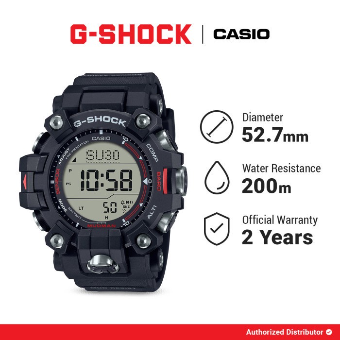[READY INSTANT] G-Shock Jam Tangan Pria GW-9500-1DR MUDMAN Original Digital Black