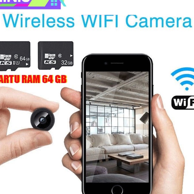 (F59✪> 【Pengiriman Lokal】Wireless A9 Kamera Mini Wifi Hd 1080p Mini Kamera Mini Kamera Jaringan Pint