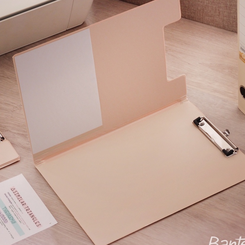 

[L17-☑] Bantex Clipboard with Cover / Clipfolder / Papan Jalan / Papan Ujian A4 F4 Folio Peach➸.