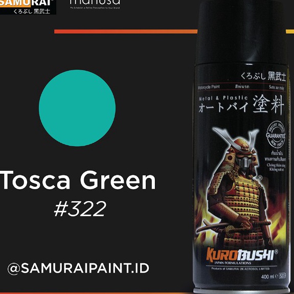 

[H22-»> Samurai Paint Standard Tosca Green Hijau Tosca Biru Hijau #322 Cat Aerosol Kualitas Kompresor㊖..