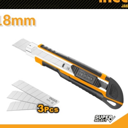 

[D92-♫) Pisau Cutter Besar (18mm) Snap Off Blade Knife INGCO HKNS28035 Cuter☞.!!