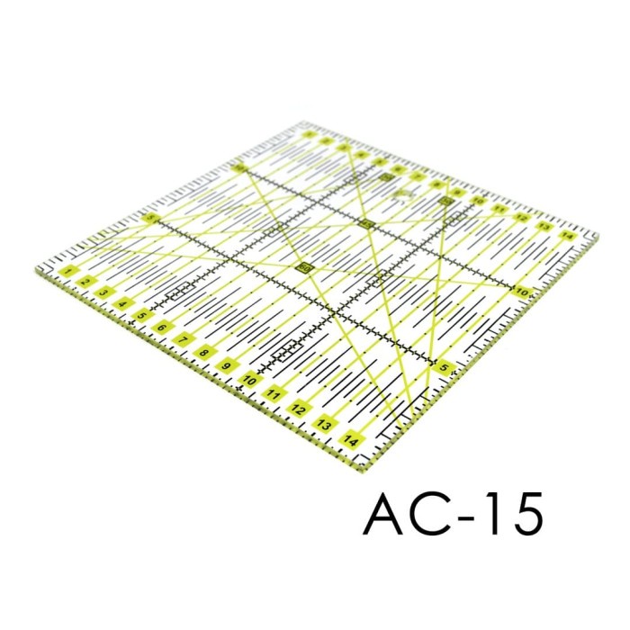 

FREYA Square Quilting Ruler 15x15cm - Penggaris Jahit Quilting AC-15