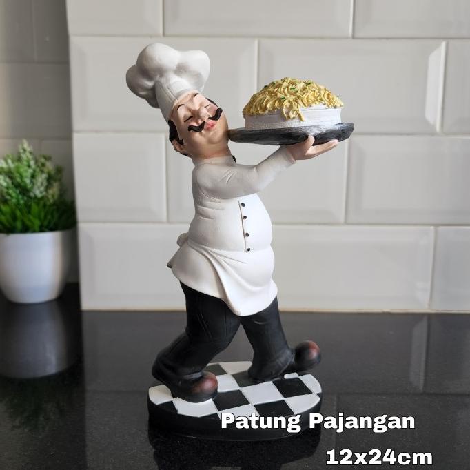 patung pajangan koki mie chef dekorasi hiasan interior dapur cafe