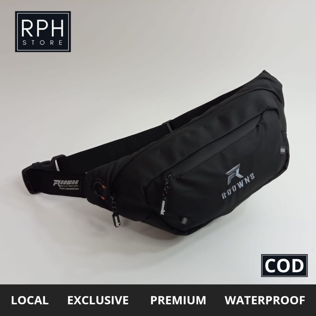 Tas Selempang Slempang Waistbag Pinggang Pria Cowok Distro Anti Air Waterproof Kecil R26
