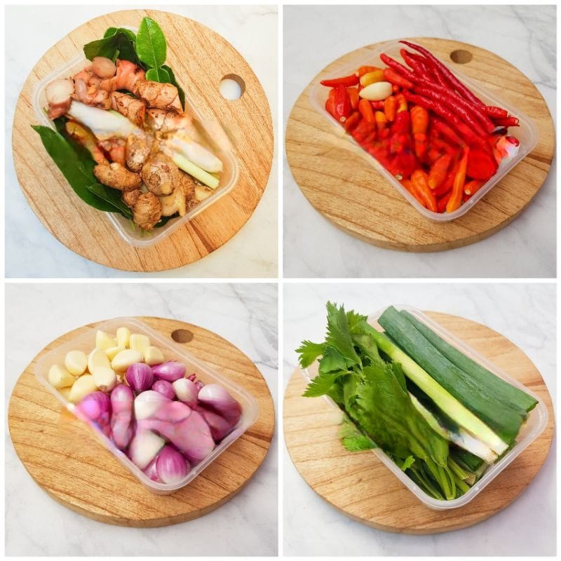 Foodprep Bumbu masak instant/ bawang merah / bawang putih / jahe/ lengkuas / cabe merah keriting / c