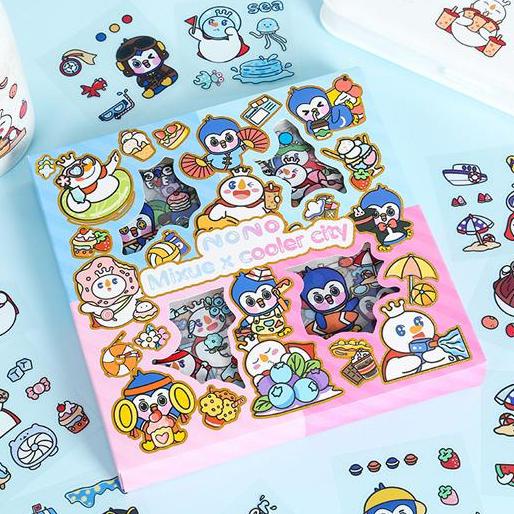 

Stiker Sticker Momo Nono & CICI PINGUIN COOLER CITY LUCU isi 100 PCS Bisa COD