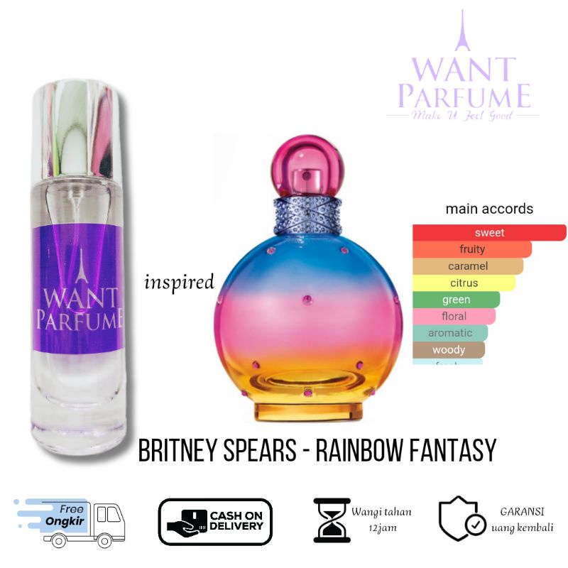 RAINBOW FANTASY Parfum Wanita Amber Musk Tahan Lama