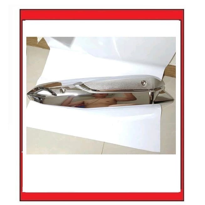 Tutup Knalpot Aerox 155 Cover Pelindung Knalpot Chrome Model Original ready