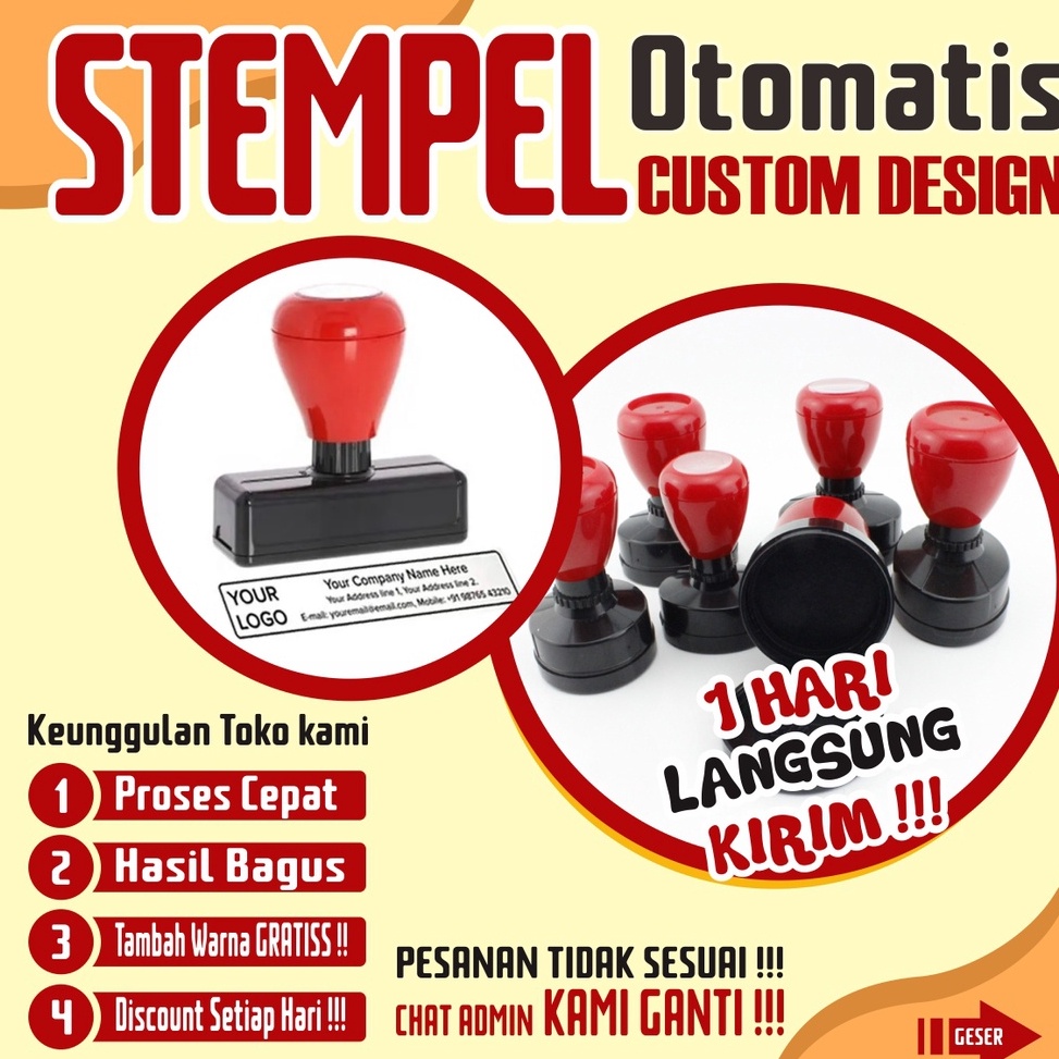 

TCMB3006 Stempel, stempel otomatis desain custom, free tambah warna
