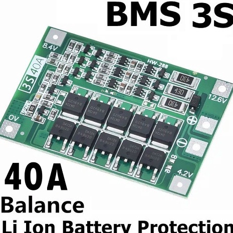 RXYZ0134  Modul BMS 3S 40A Battery Batterai Batre Lithium Li-ion Charger Cas PCB BMS Protection Boar