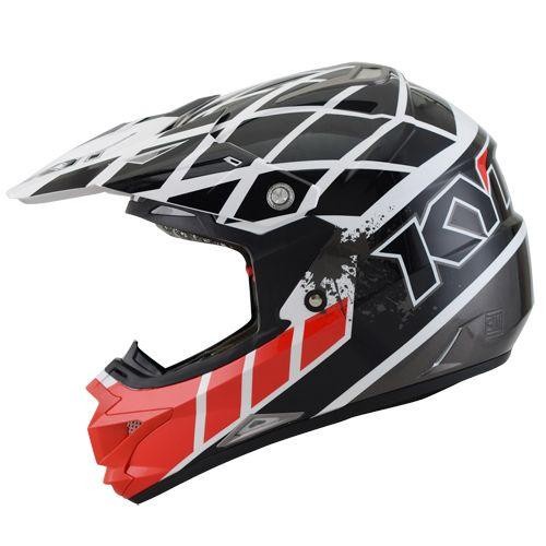Helm KYT Trail Motocross Cross Over K-Racing Red Black