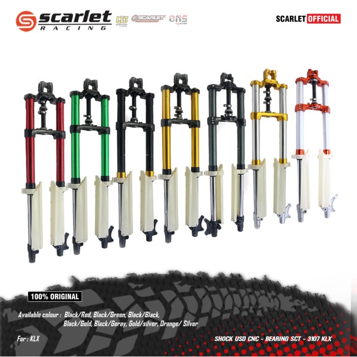 GARANSI SCARLET RACING Shock Skok Depan USD CNC Plus Bearing KLX 3107