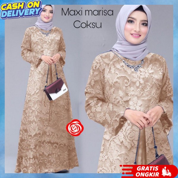 Gamia Elegan Maxi Trend Bu Gamis 2023 Lebaran Import Remaja Mewah Busui Gamis Wanita Dres Muslimah K