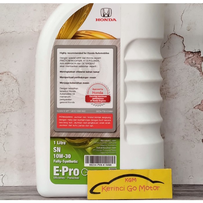 OLI HONDA EPRO GREEN 10W-30 1L FULL SYNTHETIC OLI MESIN HONDA BEST DEAL