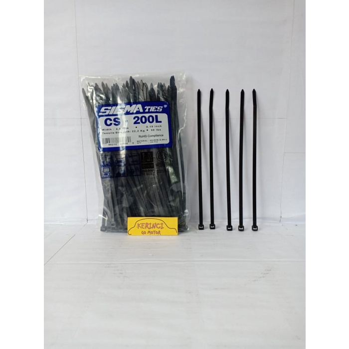 

KABEL TIES SIGMA CS 200L LEBAR HITAM 20cm 1 PACK - KABEL TIS INSULOK BEST DEAL