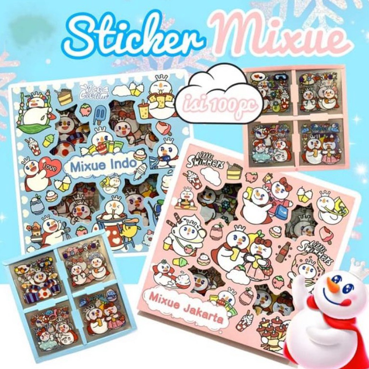 

SLVK3563 Sticker Mixue Viral Waterproof Stiker Botol Minum Tumblr Viral Lucu Isi 100