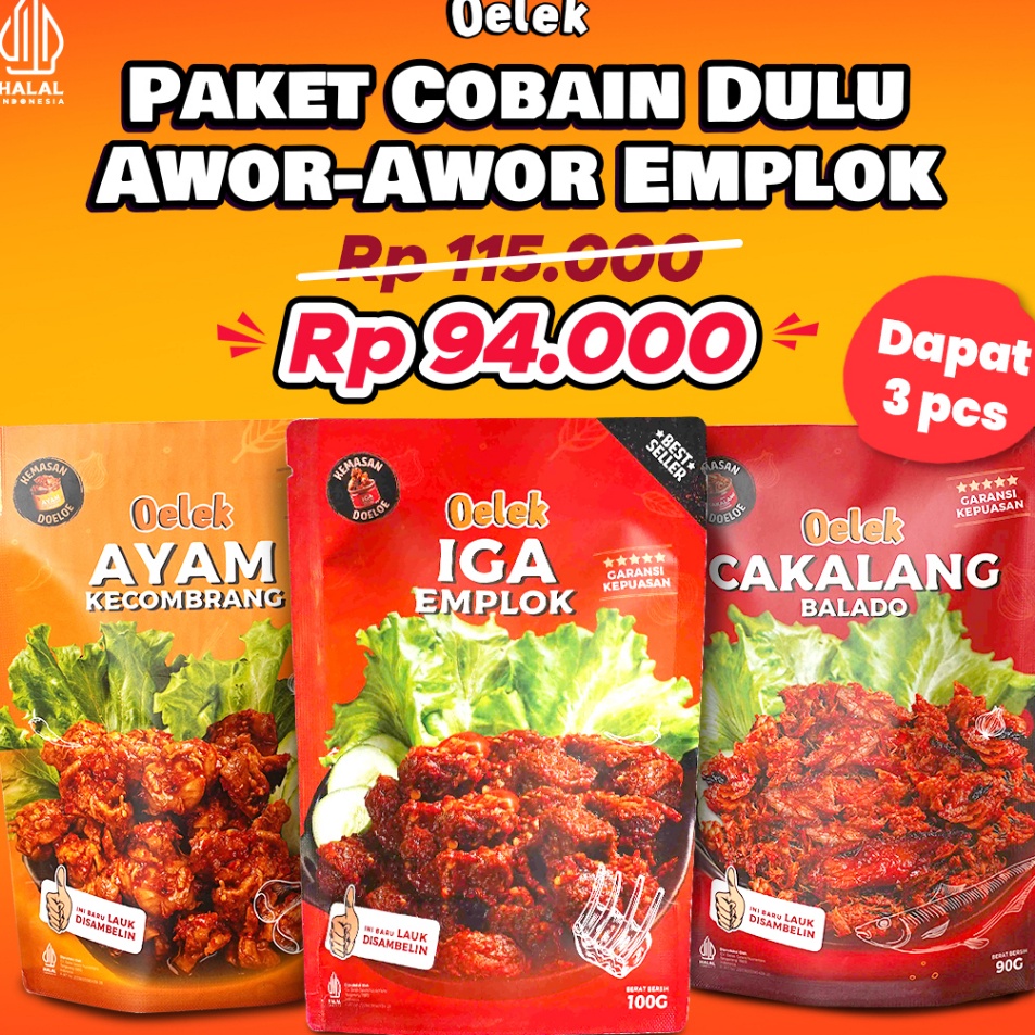 

JWNF4057 Paket Cobain Dulu Awor-Awor Emplok / Iga Mercon / Iga Sambal / Oseng Iga / Cakalang Balado / Ayam Kecombrang