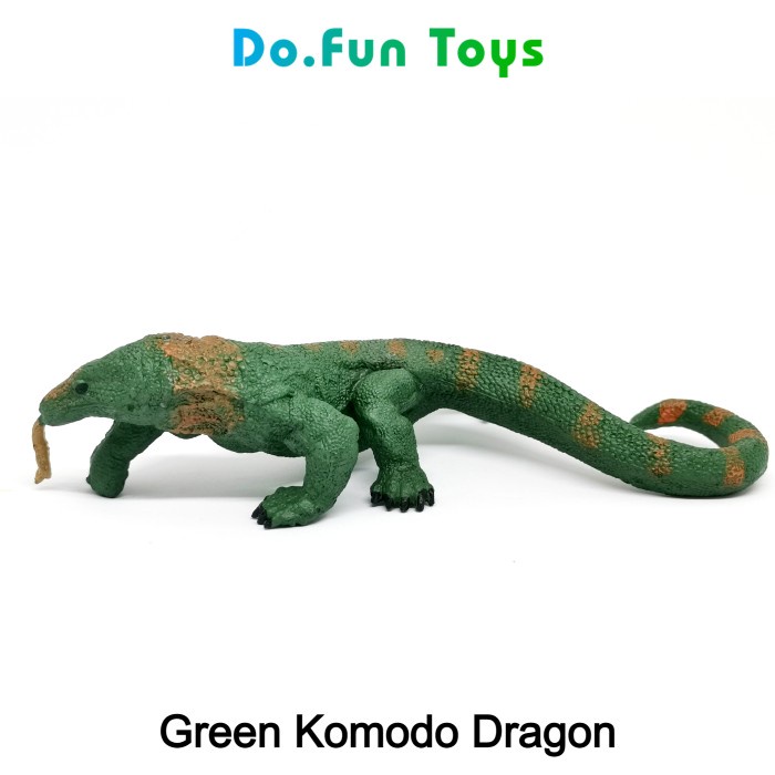 Green Komodo Dragon Animal Figure / Miniatur Mainan Komodo Hijau Ready