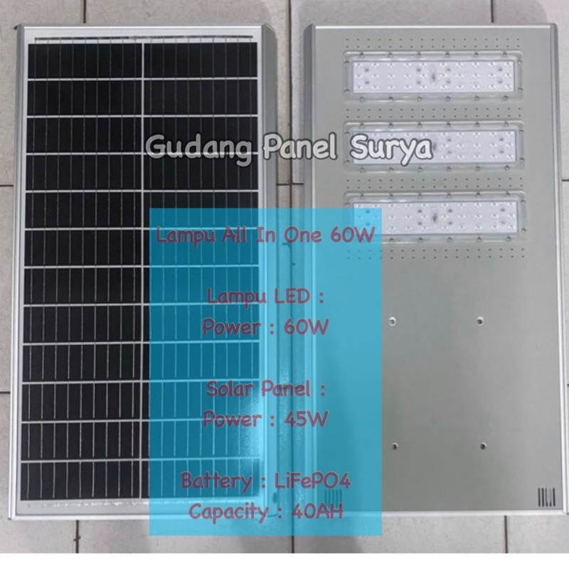 Lampu PJU All In One 60W Lampu pju all in one 60W