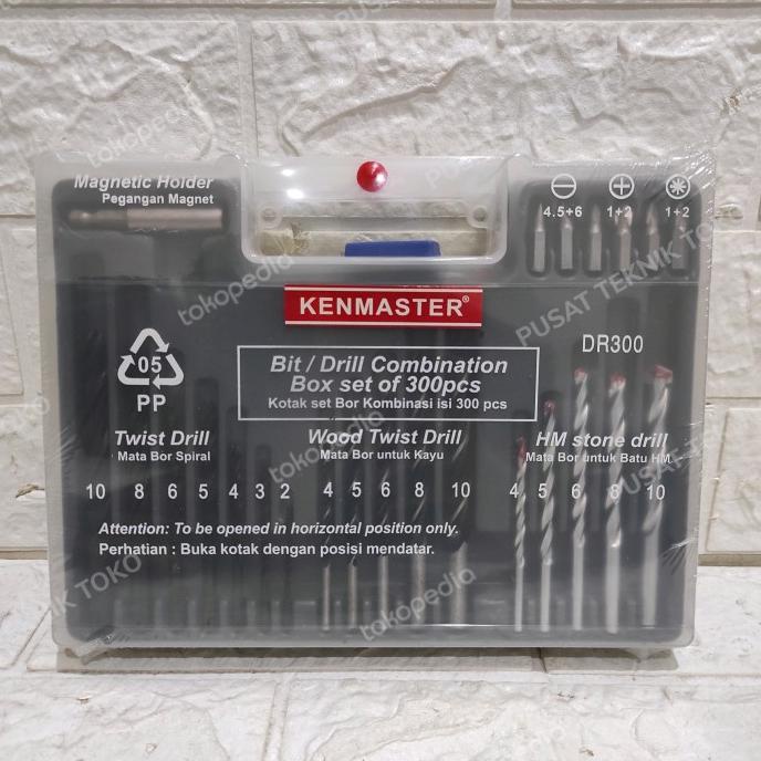Terbaik Mata Bor Set Kenmaster + Fiser Mata Bor Besi Kayu Tembok Kenmaster Pengiriman Cepat