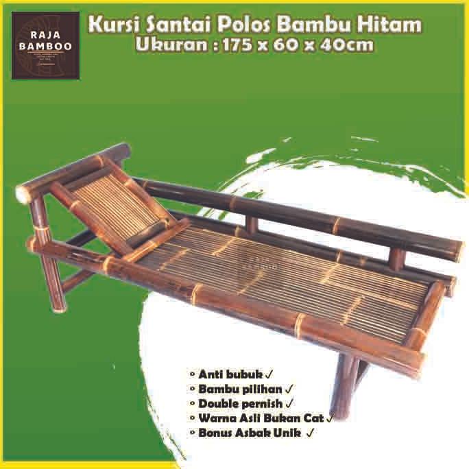 Kursi Malas | Kursi Santai Bambu Hitam 175 X 60Cm | Knockdown Calloutthisstore