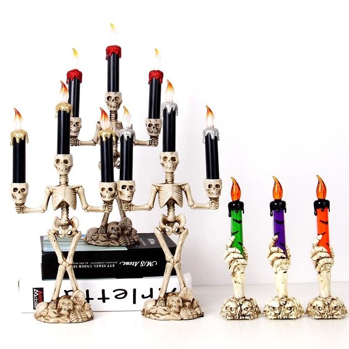 

New Lampu Lilin Tengkorak Dekorasi Halloween Pajangan Lampu Antik Skull Berkualitas