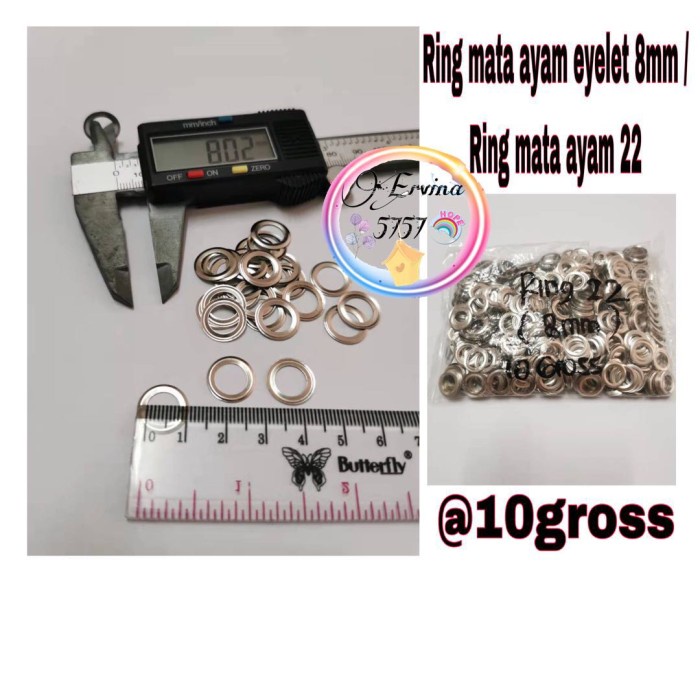

10gross ring mata ayam eyelet 8mm / ring pasangan mata ayam tipe 22