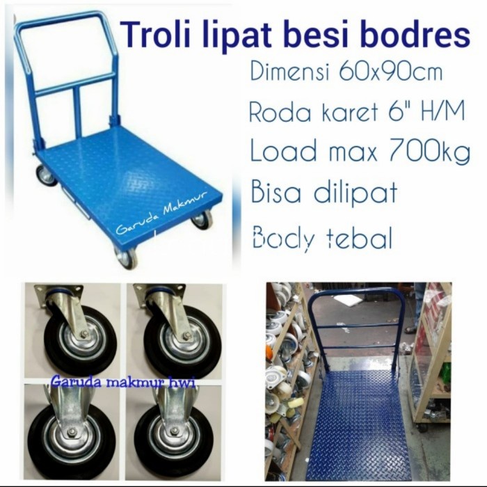 Terlaris Troli Lipat Besi Bodres 700Kg Troli Besi Troli Barang Serbaguna