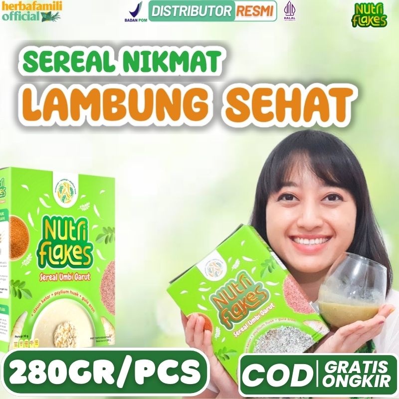 

NUTRIFLAKES ORIGINAL | Sereal Umbi Garut Penuh Serat Bisa Untuk Diet Sehat 100% ori NUTRI FLAKES