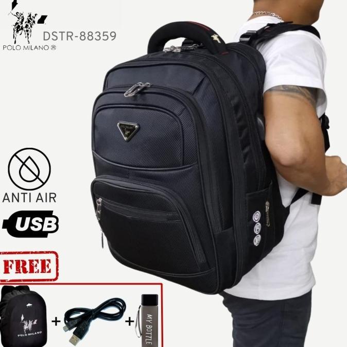 Tas Pria Tas Ransel Pria Laptop Polo Milano Original 88356 Fitur USB