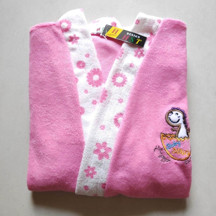 Kimono Handuk Kimono Anak Size M / 4-5 Tahun / Jubah Mandi / Baju Handuk Anak - Pink Muda(H5D7) Kimo