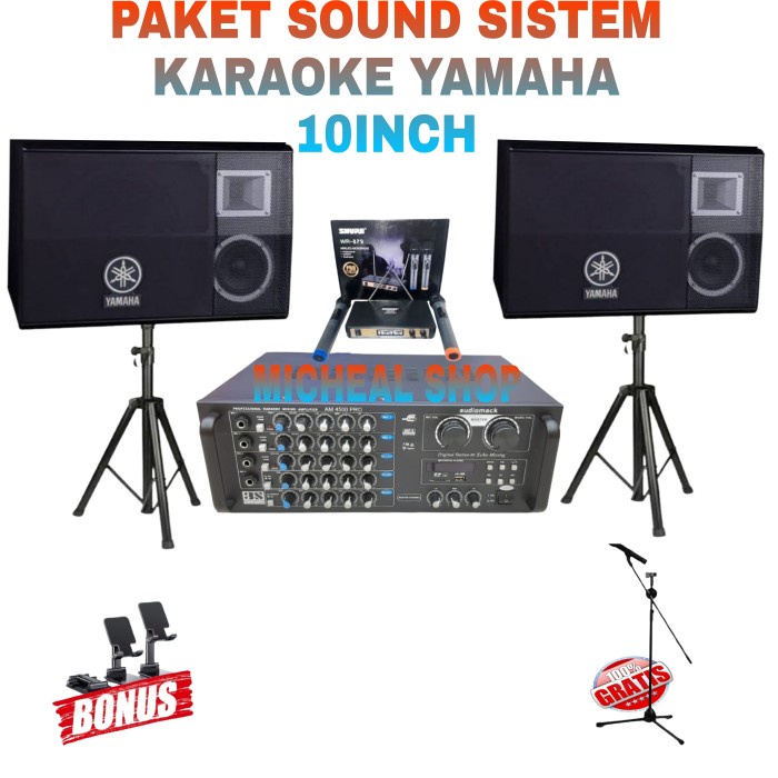 Paket Sound System Karaoke Yamaha Outdoor Indoor 10Inch +Ampli Bluetoh