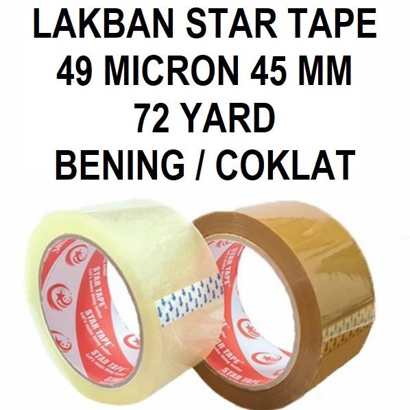 

HARGA PABRIK STAR TAPE LAKBAN COKLAT BENING 2 INCH 72 YARD 49 MICRON Lebar 45mm KUALITAS DAIMARU
