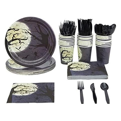 

Big Sale 144 Pieces Full Moon Halloween Party Supplies(Serves 24) Berkualitas