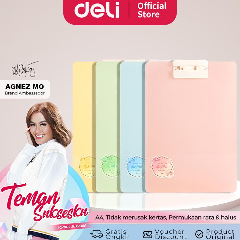 

Deli Papan Jalan / Papan Ujian / Clipboard A4 Tidak Merusak Kertas PE107