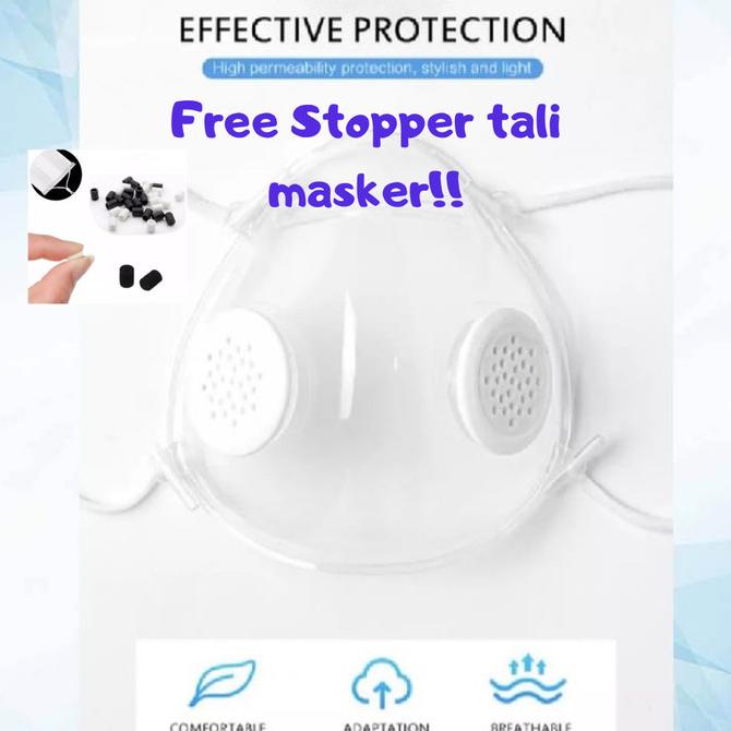 Masker Silikon KN95 Transparan Premium Import