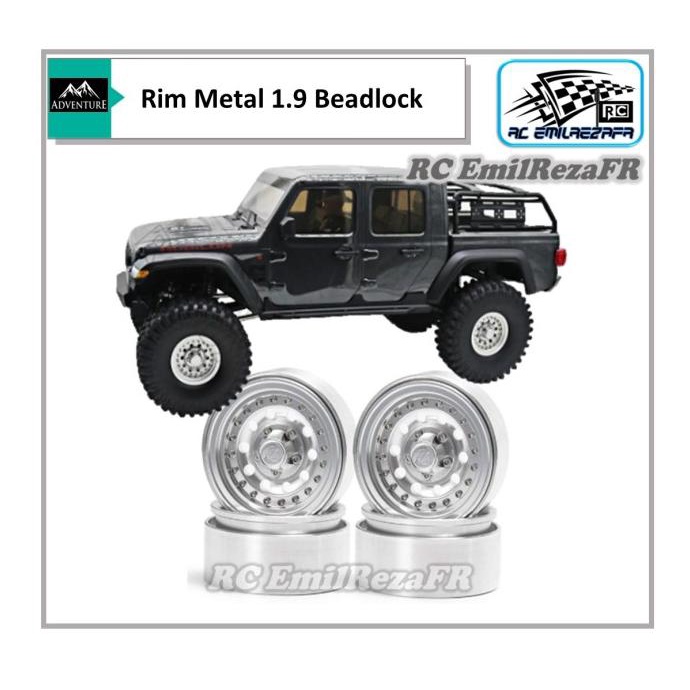 4Pcs Rim Velg Metal Alloy 1.9 Beadlock RC Car 1/10