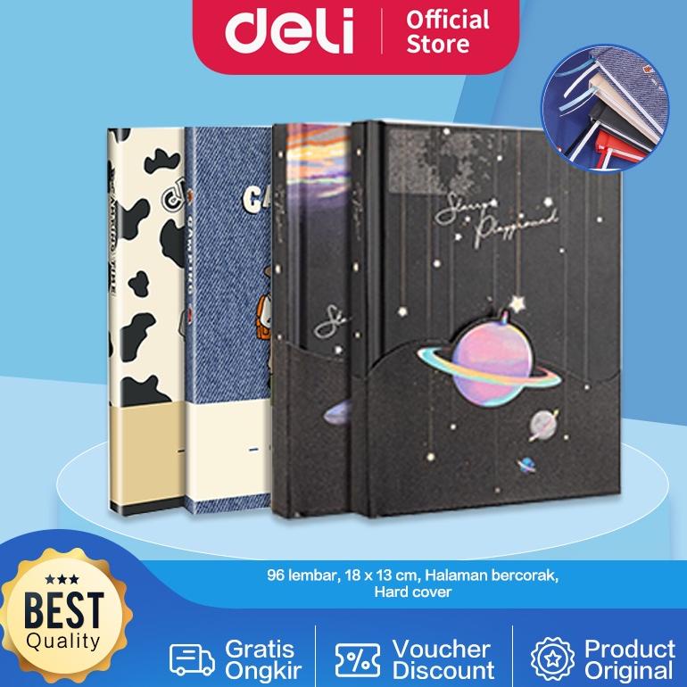 

Deli Hard Cover Notebook / Planner / Buku Tulis Catatan / Diary / Agenda Sampul Lucu 96 Lembar Halaman Bercorak SZ055 SZ062