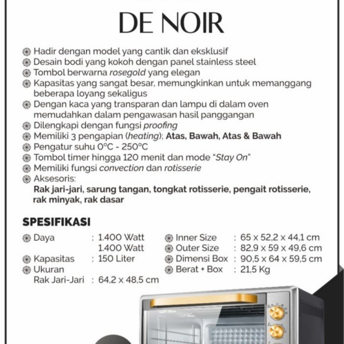 (Only Grab/Gojek) Signora Oven Lamer 150 Liter Plus Bonus