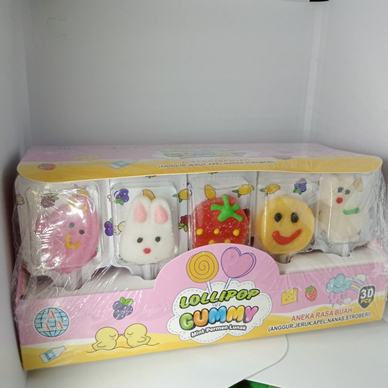 

Permen Lollipop Gummy Nt Permen K Aneka Rasa Buah (Anggur, Jeruk, Apel, Nanas, Stroberi) Isi 30Pcs
