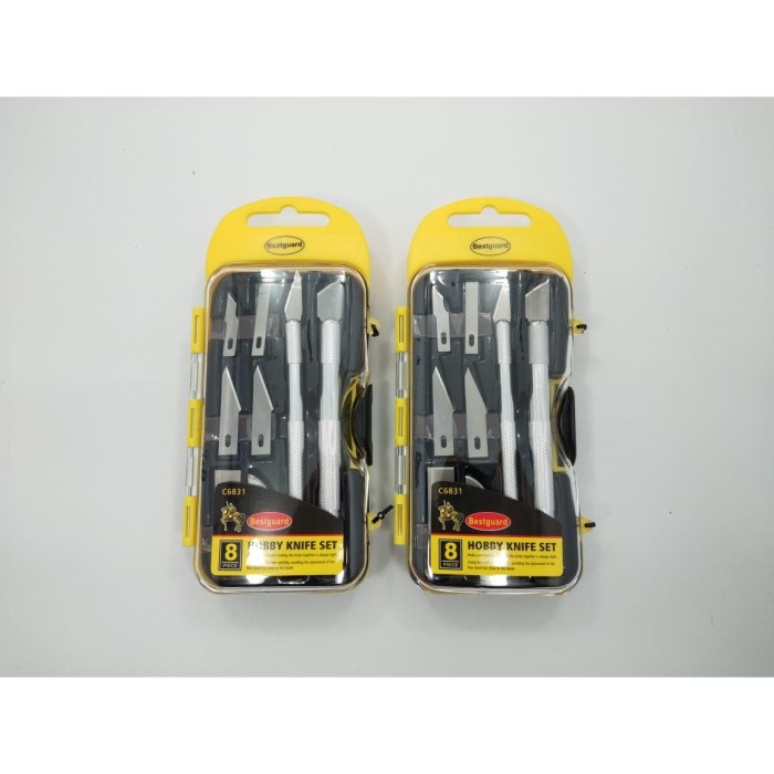 

BESTGUARD HOBBY KNIFE SET PISAU UKIR PAHAT CUTTER SET 8 PROHEX CMART