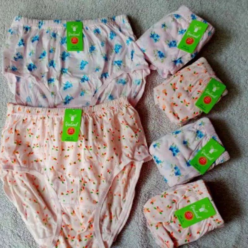 3 pcs cd wanita yutind bahan katun termurah | celana dalam ibu hamil yutind motif bunga
