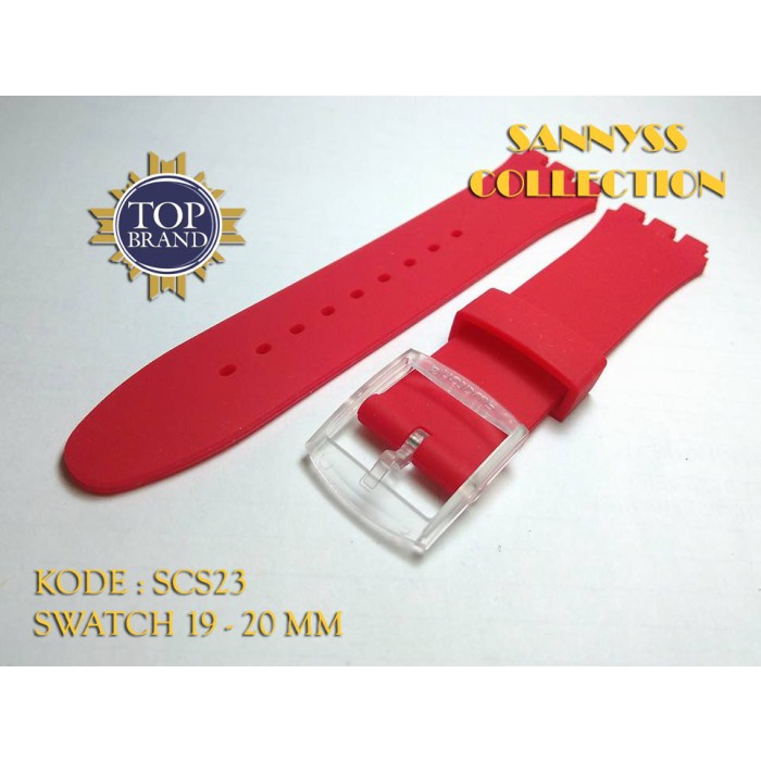 STRAP TALI JAM SWATCH NEW GENT 19 - 20 MM MERAH