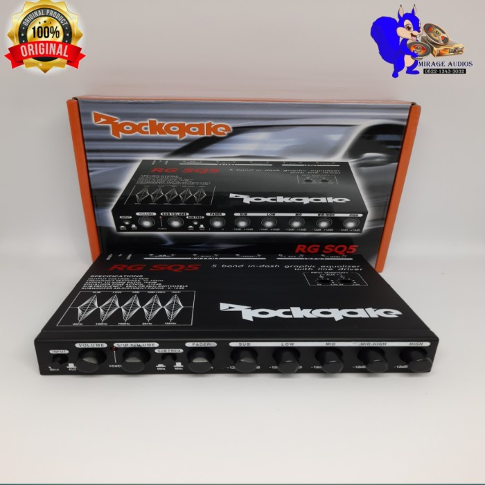 Terlaris Pre-Amp Parametric Equalizer Car Mobil Rockgate Rockqate Rg-Sq5 5Band
